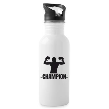 Boxen Champion - Trinkflasche mit integriertem Trinkhalm - Weiß - Rechts