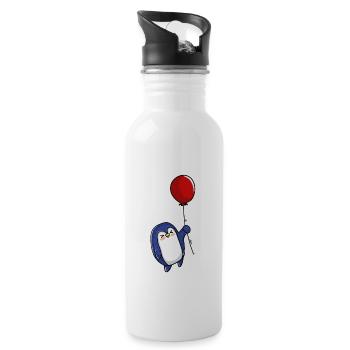 Pinguin Ballon - Trinkflasche mit integriertem Trinkhalm - Weiß - Rechts