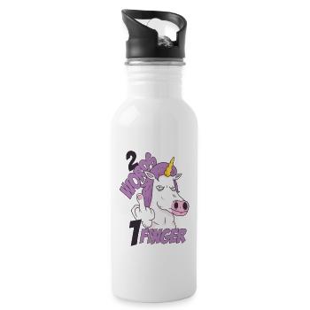 2 mots 1 doigt cheval - Licorne Baisez-vous - Gourde avec paille intégrée - blanc - Droite