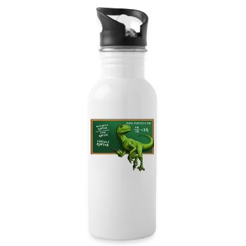 Lustiger Velociraptor Sarcastic Dino 101 Raptor Dinos - Trinkflasche mit integriertem Trinkhalm - Weiß - Rechts