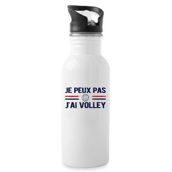 Je Peux Pas J'ai Volley Volleyball - Gourde avec paille intégrée - blanc - Droite