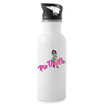 Pinup vintage rockabilly - Water bottle with straw - white - Right
