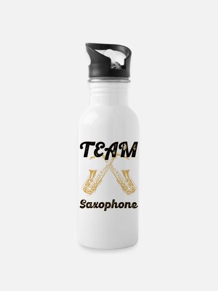 Musicien saxophone - Gourde avec paille intégrée - blanc
