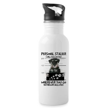 Schnauzer - Water bottle with straw - white - Right