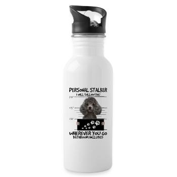 poodle - Water bottle with straw - white - Right