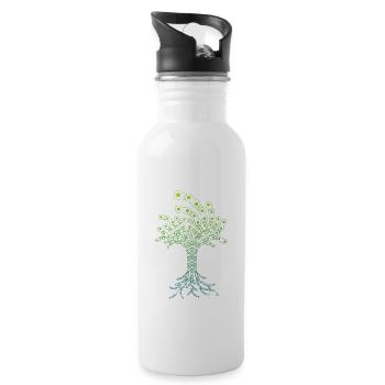 Tree of Bicycle Chains - Water bottle with straw - white - Right