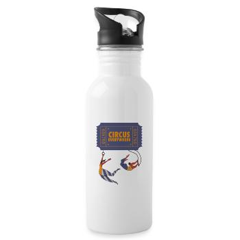 Zirkus ist überall - Trinkflasche mit integriertem Trinkhalm - Weiß - Rechts