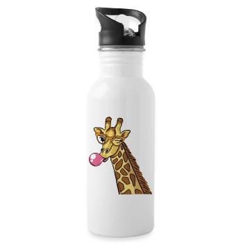 girafe - Gourde avec paille intégrée - blanc - Droite