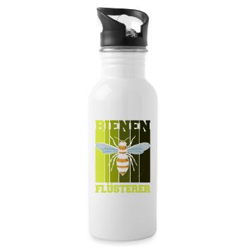 Bienen Flüsterer Imker Outfit - Trinkflasche mit integriertem Trinkhalm - Weiß - Rechts