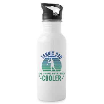 Tennis papa comme un papa normal seulement plus cool - Gourde avec paille intégrée - blanc - Droite