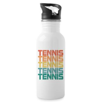 Cadeau de sport de joueur de tennis rétro tennis - Gourde avec paille intégrée - blanc - Droite