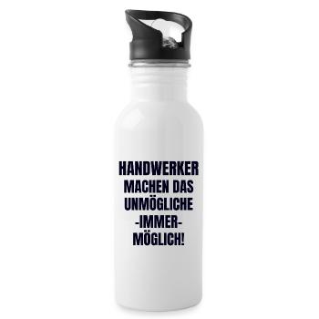 Handwerker - Trinkflasche mit integriertem Trinkhalm - Weiß - Rechts