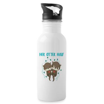 Otter Her Otter a aidé la tenue partenaire de Valtinstag - Gourde avec paille intégrée - blanc - Droite