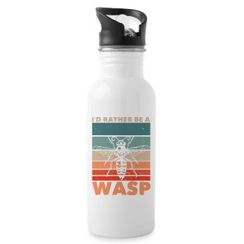 WASP Wespe Guêpe Abeille - Gourde avec paille intégrée - blanc - Droite