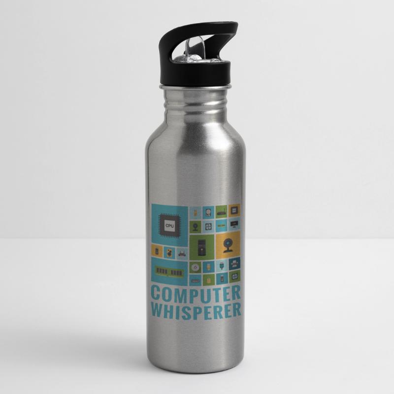 Computer Whisperer Funny IT Tech Support Help Desk Water bottle with straw
