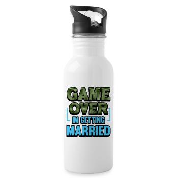 Bachelor Party Groom Bride Bachelor - Water bottle with straw - white - Right