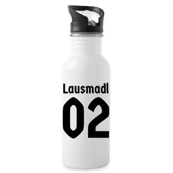 Lausmadl 01 02 bayerisch Bayern Mädchen Bayerin - Trinkflasche mit integriertem Trinkhalm - Weiß - Rechts