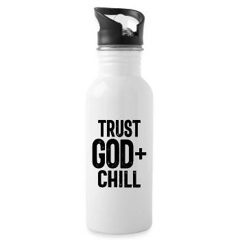 Faites confiance à Dieu + Chill t-shirt | chrétien - Gourde avec paille intégrée - blanc - Droite