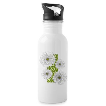 Blumen Gänseblümchen weiße Blüten Garten Frühling - Trinkflasche mit integriertem Trinkhalm - Weiß - Rechts