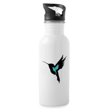Smaragd-Kolibri - Trinkflasche mit integriertem Trinkhalm - Weiß - Rechts