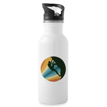 rock climbing - Water bottle with straw - white - Right