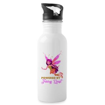 Fairy elf fairy tale - Water bottle with straw - white - Right