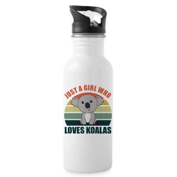 Juste une fille qui aime les koalas jolies filles animales - Gourde avec paille intégrée - blanc - Droite