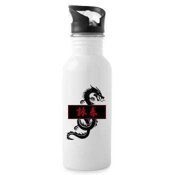 Wing Chun Ip Man Kung Fu Dragon Self Defense - Water bottle with straw - white - Right