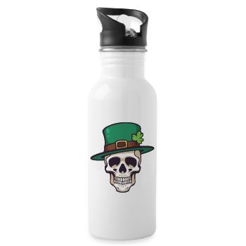 St Patrick's Day Skull - Water bottle with straw - white - Right