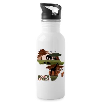 Afrique du Sud Sunset - Gourde avec paille intégrée - blanc - Droite