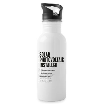 Solar Photovoltaic Installateur Gift Funny Job Titre - Gourde avec paille intégrée - blanc - Droite