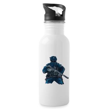 Special Forces Tactical Weapons Armed Forces - Water bottle with straw - white - Right