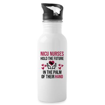 NICU Infirmière Cadeaux | Nicu étudiante - Gourde avec paille intégrée - blanc - Droite