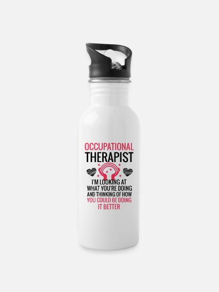 Ergotherapeutin Geschenk | Ergotherapie Therapeut - Drikkeflaske med integreret sugerør - hvid