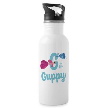 G is for Guppy - Trinkflasche mit integriertem Trinkhalm - Weiß - Rechts