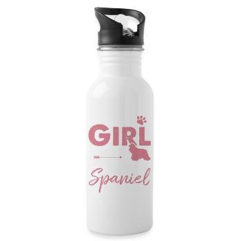 Cocker Spaniel - Water bottle with straw - white - Right