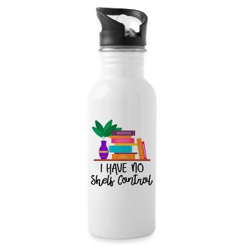 I Have No Shelf Control Book Worm - Water bottle with straw - white - Right