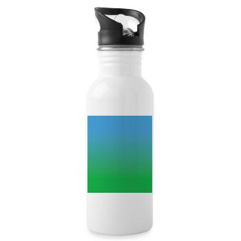 BLUE GREEN COLORS COLOR GRADIENT COLOR PALETTE - Water bottle with straw - white - Right