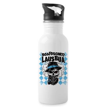 Boarischer Lausbua Stolz Auf Bayrische Tradition - Trinkflasche mit integriertem Trinkhalm - Weiß - Rechts