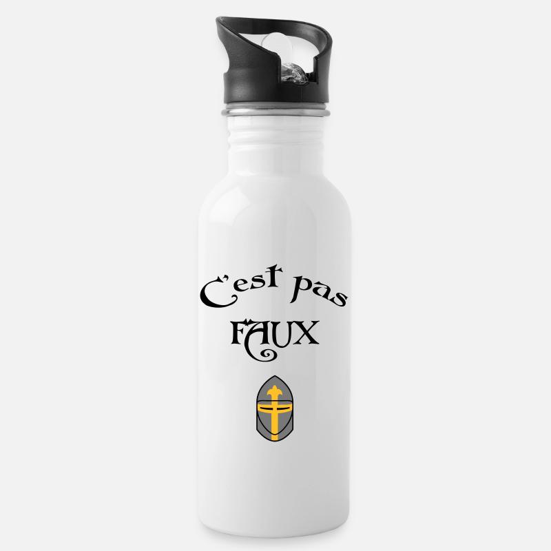 C'est pas faux ! - Gourde avec paille intégrée - blanc