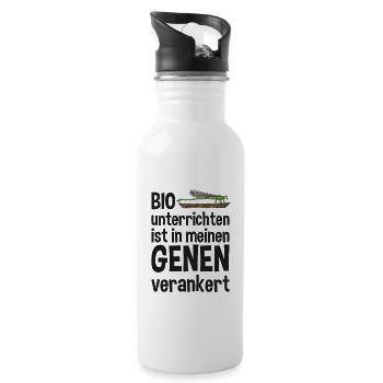 Biologie Lehrer Biolehrer Bio Unterricht - Trinkflasche mit integriertem Trinkhalm - Weiß - Rechts