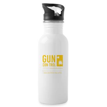 Mens Gun Control Definition Funny Gun Saying - Water bottle with straw - white - Right