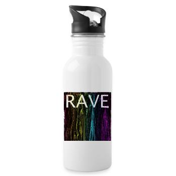 Rave Festival Club EDM House Techno Hardstyle Psy - Water bottle with straw - white - Right