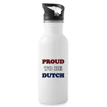 Proud to be Dutch - Trinkflasche mit integriertem Trinkhalm - Weiß - Rechts
