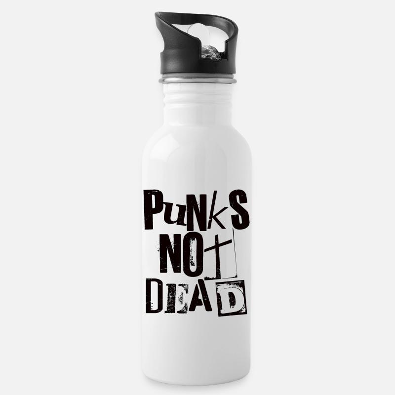 Punks Not Dead - Vintage Grunge - Punk Is Not Dead - Trinkflasche mit integriertem Trinkhalm - Weiß