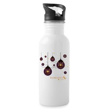 Ramadan Kareem Bayram Mubarak - Water bottle with straw - white - Right
