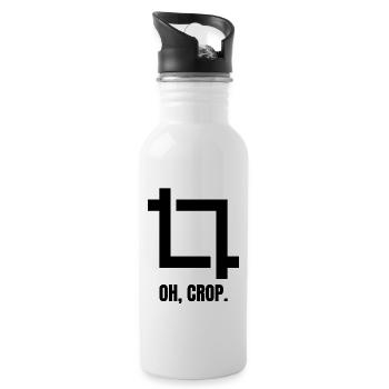 Oh Crop Funny Graphic Designer - Photographer - - Trinkflasche mit integriertem Trinkhalm - Weiß - Rechts