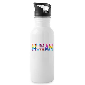 Human LGBTQ Flag - LGBTQ - Water bottle with straw - white - Right