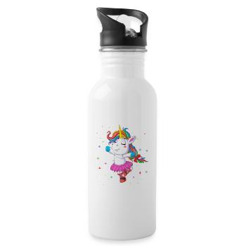 mamacorn mama unciorn - Gourde avec paille intégrée - blanc - Droite