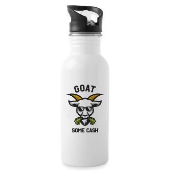 Goat some Cash drôle chèvre mange de l’argent - Gourde avec paille intégrée - blanc - Droite